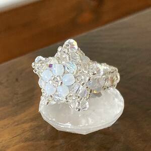 9-11 number beads ring ring hand made star. ring clear Aurora 