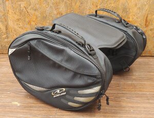 ROUGH＆ROAD RR6022 タンデムエアロサイドバッグ 26～38リットル ノーマル時W43×D14×H28cm 容量アップ時W43×D20×H28cm ラフ＆ロード