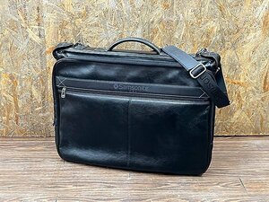 Samsonite/ Samsonite suit bag 2way black leather / nylon shoulder / business bag / garment bag key attaching 