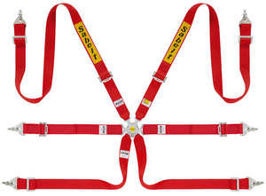 Sabelt(sa belt ) 6 -point type seat belt ( steel adjuster ) CCS622SRUN red FIA:8853-2016