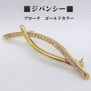  Givenchy GIVENCHY rhinestone brooch Gold color 