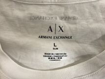 本物アルマーニエクスチェンジARMANI AXコットンロゴプリント半袖Tシャツメンズアメカジサーフミリタリービジネススーツ白ホワイトL_画像5