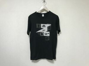 本物タケオキクチTAKEOKIKUCHIコットンプリント半袖Tシャツメンズアメカジサーフミリタリービジネススーツ黒ブラックM2日本製