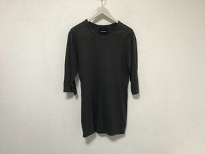 本物リップヴァンウィンクルripvanwinkleコットン7分袖半袖Tシャツメンズアメカジサーフミリタリービジネススーツグレー3日本製L