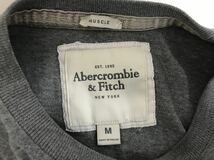 本物アバクロアンドフィッチAbercrombie&Fitchコットン刺繍プリント半袖TシャツメンズアメカジサーフミリタリービジネスグレーMマカオ製_画像4