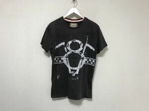 本物リプレイREPLAYコットンロゴプリント半袖TシャツメンズアメカジサーフミリタリービジネスバイカーグレーM