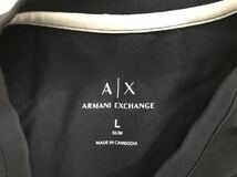 本物アルマーニエクスチェンジARMANI AXコットンスパンコールロゴ半袖TシャツメンズアメカジサーフミリタリービジネスL黒ブラックグレー_画像4