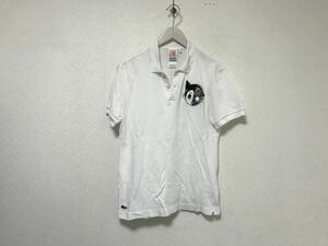 本物ラコステライブLACOSTE L!VEコットンアトム刺繍半袖ポロシャツメンズサーフアメカジビジネススーツゴルフL白ホワイト3フランス製