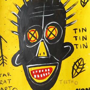 送料無料★ジャン＝ミシェル・バスキアJean-Michel Basquiat★NON SENCE★販売証明書付属COA★混合メディアペインティング★希少★模写★の画像2