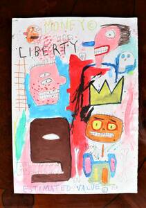  free shipping * Jean = Michel * bus Kia Jean-Michel Basquiat* title ESTIMATED VALUE* copy * sale certificate * mixing media 