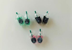 NEw 極小　スタバ　ミニチュア　極小コーヒー　いちご　抹茶　2個セット　デコパーツ♪ Mini Brands