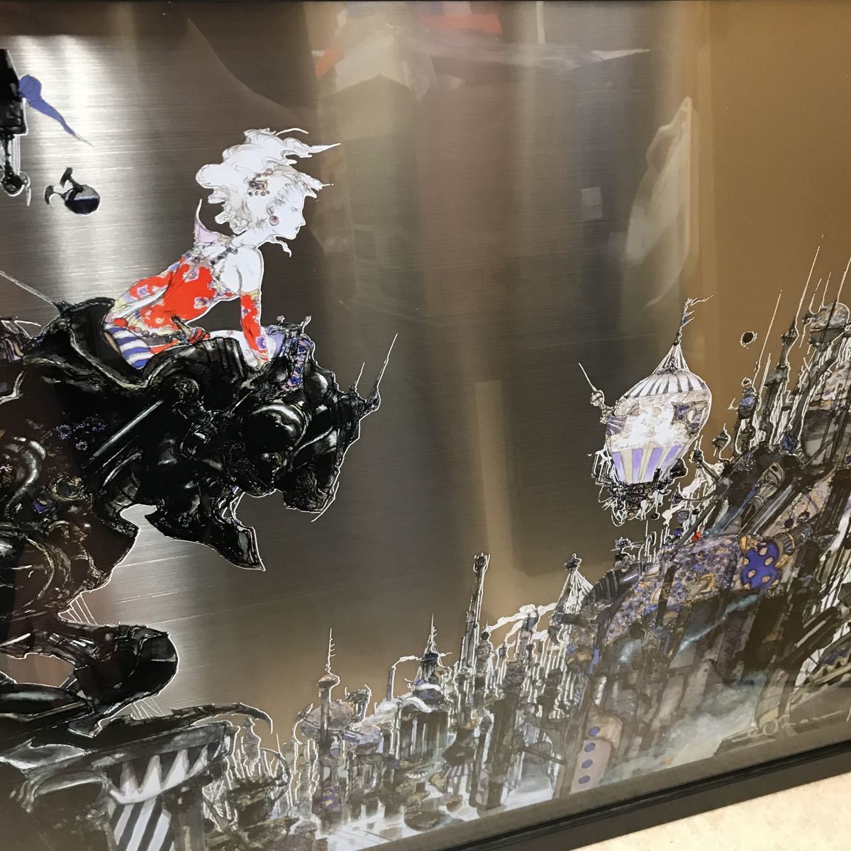 鑑定済み 天野喜孝 『街DX』 ミクスドメディア版画 ファイナル