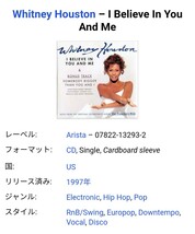 Whitney Houston I Believe In You And Me　ホイットニー・ヒューストン　紙ジャケ_画像3