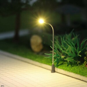  model street light LED 1:150~1:220 10 pcs insertion . railroad model building model geo llama .. collection N gauge road light street light pillar Z gauge light temperature white color 42mm