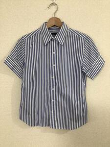 RALPHLAUREN Ralph Lauren stripe pattern short sleeves shirt short sleeves blouse lady's select blue old clothes 
