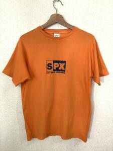 SHIPS シップス　USA製 ロゴTシャツ 半袖Tシャツ ヘビーウェイト　セレクト　メンズ　オレンジ　古着