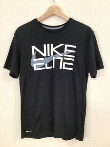 NIKE ナイキ　DRI-FIT ドライフィット　ロゴプリントTシャツ　半袖Tシャツ　ブラック　メンズ　スポーツ　古着