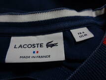 サイズ4/ラコステLACOSTE/Made in France/ジッパーポケット/Tシャツ/半袖/カットソー/ネイビー_画像3