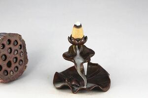 極美古銅香道具 質感 細工銅カエルハス花置物香器