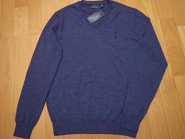 【送料無料 即決】POLO RALPH LAUREN WASHABLE MERINO WOOL V-NECK SWEATER サイズS 新品 ウオッシャブル メリノウール Vネック セーター