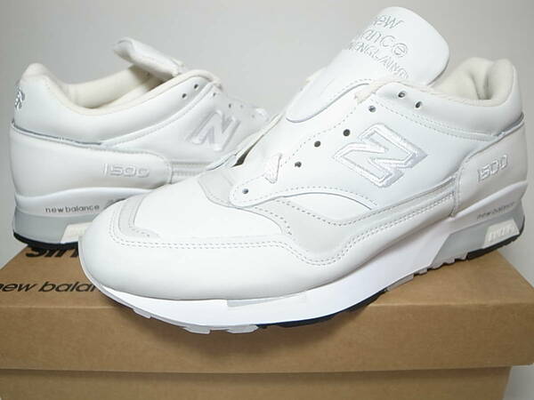 【送料無料 即決】NEW BALANCE UK製 M1500WG 27cm US9 新品オールレザーモデル 天然皮革 ホワイト白WHITEスムースレザー 英国製 イギリス製