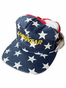 ●● vintage us製 swingsterスウィングスター GOODYEAR 星条旗柄 CAP キャップ 帽子●●