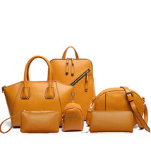 新品$ 全4色レディーストートバッグ ６点セット 女性用鞄 PU レザーバッグ かばん リュック ショルダー 財布 ウエストバッグ 高品質_画像4