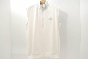 coco★アディダス★adidas★ハーフジップベスト★ストレッチ★白★ホワイト★M★USED※ネコポス発送可★54851