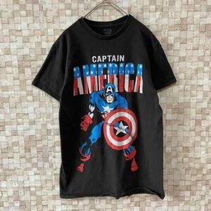 アメリカ古着 アベンジャーズ プリントtシャツ ムービーt くすみブラック黒S