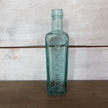 イギリス ヴィンテージ雑貨 ガラスボトル メディシンボトル 薬品瓶 ブルーガラス ドライフラワー 一輪挿し 英国 glass 1819sb_画像3