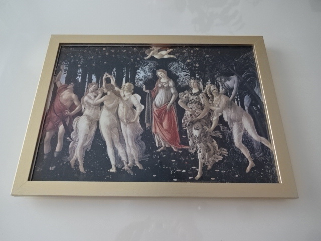 Cadre d'art § Cadre A4 (en option) avec poster photo § Sandro Botticelli § Printemps § Primavera § Peinture, style antique, Botticelli, meubles, intérieur, accessoires d'intérieur, autres