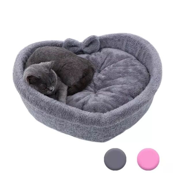 猫 ベッド ハート型ペットベッド 滑り止め付き