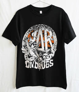 即決【ヴィンテージ /ALSTYLE】WAR ON DRUGS アメコミ ポップアート Tシャツ/Sサイズ/ブラック/風刺画/マリファナ/激レア(yt-236-2)