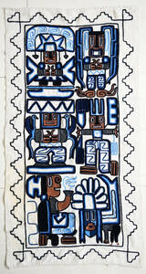 Art hand Auction Kaufen Sie es jetzt [Vintage Inka] Peru-Titicaca-See, Uros-Stamm, handgefertigter Wandteppich, 55 x 106 cm, Ecru/Maya-Zivilisation/Einheimisch/jt-223-19b, Tapisserie, Wandbehang, Tapisserie, Andere