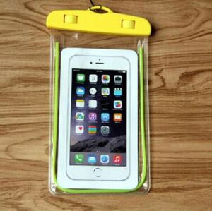 新品　イエロー　防水　ケース　iPhone　スマートフォン　スマホ　クリアカバー　