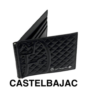  Castelbajac CASTELBAJAC cow leather money clip .. inserting man and woman use 047623-3 black 