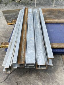 鉄製 溝形鋼（チャンネル）材　3種類 16本まとめ（約542kg）
