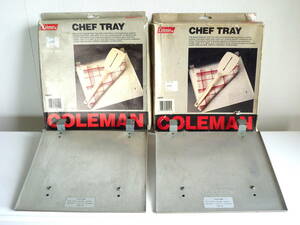 Coleman CHEF TRAY 413A731　コールマン シェフトレイ　2個セット・左右〈 希少な米国販売の箱付き 〉マットシルバー　廃番モデル