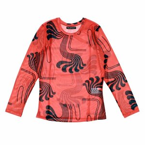 FEVEROOM　DRAGON TAIL MESH TOP　SCARLET/NAVY　メッシュトップス　長袖　Sサイズ　赤　ネイビー　新品　未使用　タグ付き