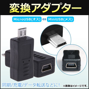 AP 変換アダプター MicroUSB(オス)-MiniUSB(メス) 同期/充電/データ転送などに！ AP-UJ0272