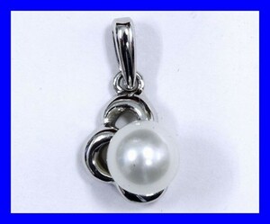 * as good as new Pt900 platinum Akoya pearl head pendant top 