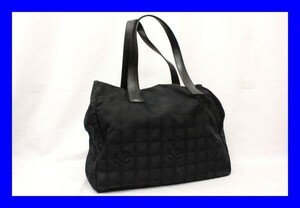 ●本物中古 CHANEL シャネル ニュートラベル トートバッグPM 黒