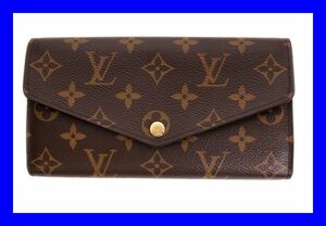 ●本物 極上品 金色文字入り ヴィトン Vuitton ポルトフォイユサラ 長財布 M60531 モノグラム ウォレット Z3439