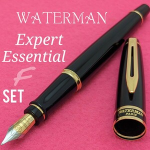 WATERMAN Waterman fountain pen Expert Esse n car ru black GT small character converter bottle ink attaching used 3K1772