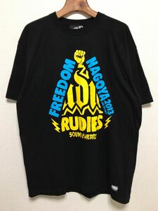 [即決古着]RUDIES×FREEDOM NAGOYA'2013/ルーディーズ×フリーダム名古屋/限定コラボTシャツ/ブラック/黒/XLサイズ