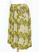 Sally scottサリースコット/コットン紺ジャガードニットスカート：M/ベージュ系ni363_画像2