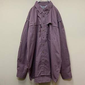 【１円スタート】90′s DRAKE 良デザイン フィッシングシャツ 古着 ヴィンテージ 海外 アメリカ 輸入 【1667】