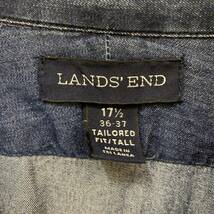 【１円スタート】90′s LANDS'END 良デザイン デニムシャツ 古着 ヴィンテージ 海外 アメリカ 輸入 【1241】_画像3