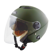 ジェット型ヘルメット bZJ-2 (フリーサイズ 58~59cm） マットカーキ （スモークインナーバイザー付き）（SG規格適合）_画像1