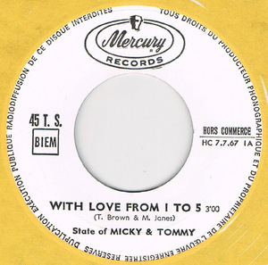 ●STATE OF MICKY & TOMMY / WITH LOVE FROM 1 TO 5 [FRANCE 45 ORIGINAL 7inch PROMO PSYCH POP 試聴]